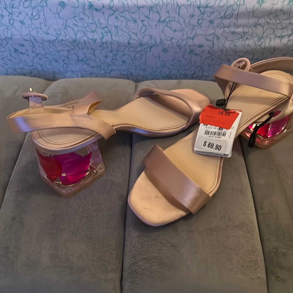 Zara sandal with acrylic heel…size 40